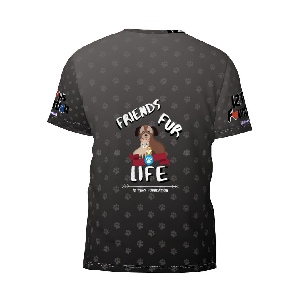 Friends Fur Life Black Paw Print Tee