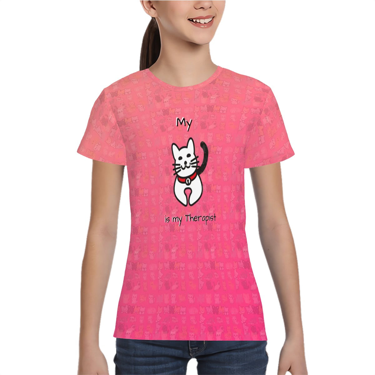 My Cat is my Therapist Youth Tee Shirt