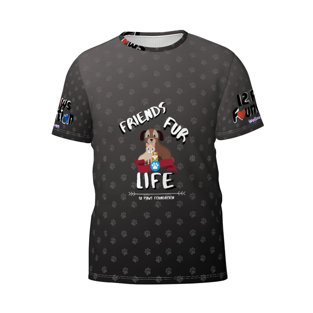 Friends Fur Life Black Paw Print Tee