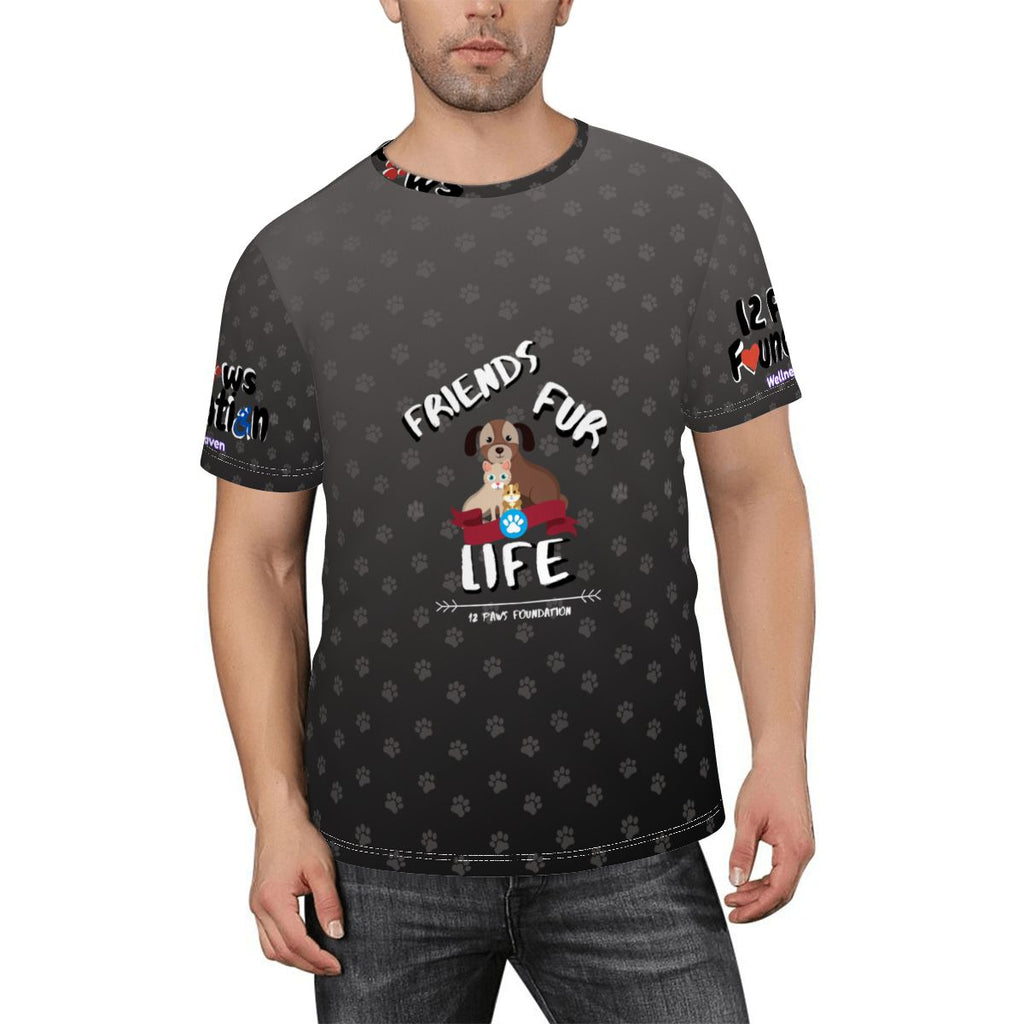 Friends Fur Life Black Paw Print Tee