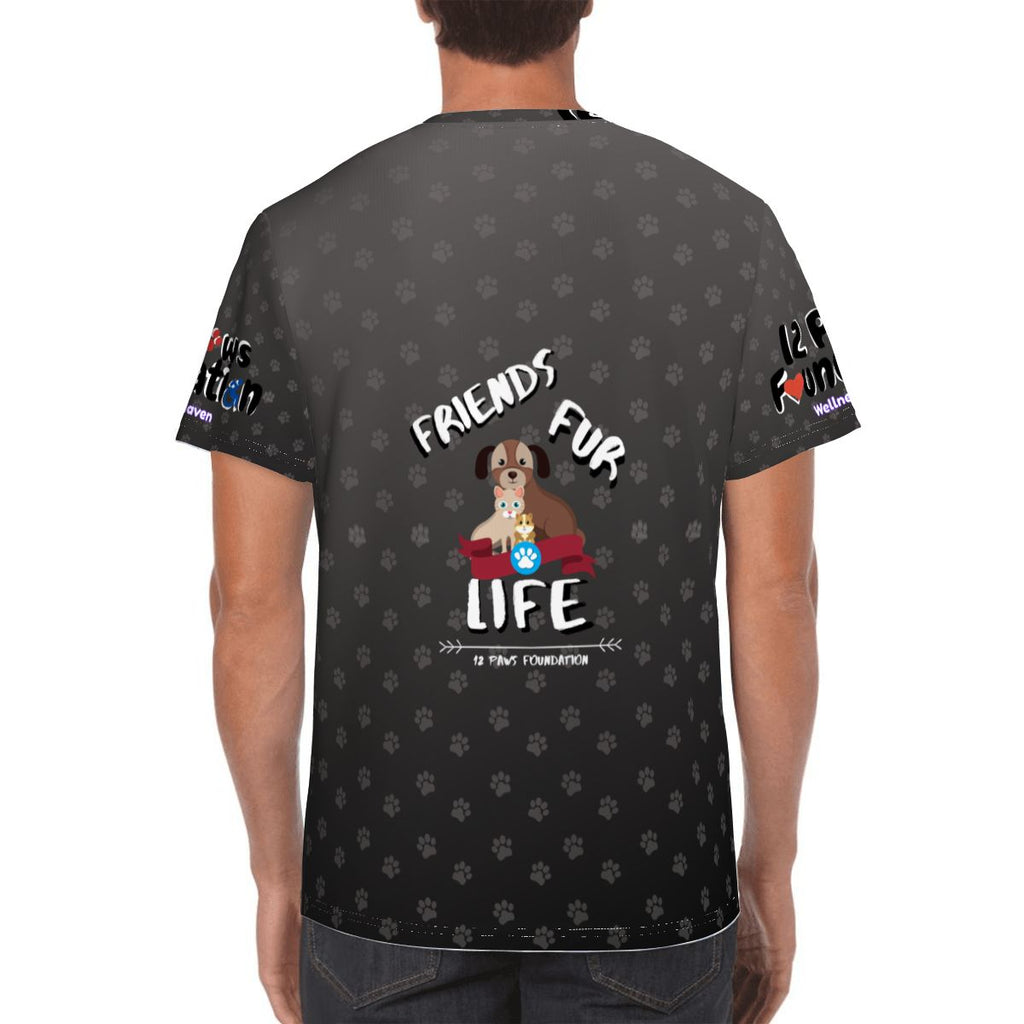 Friends Fur Life Black Paw Print Tee