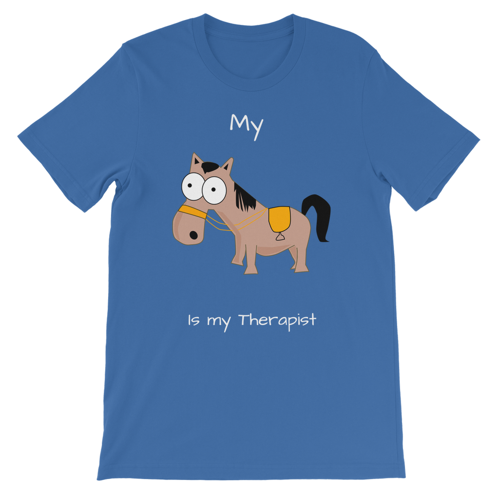 My Crazy Horse is my Therapist (White) Classic Kids T-Shirt