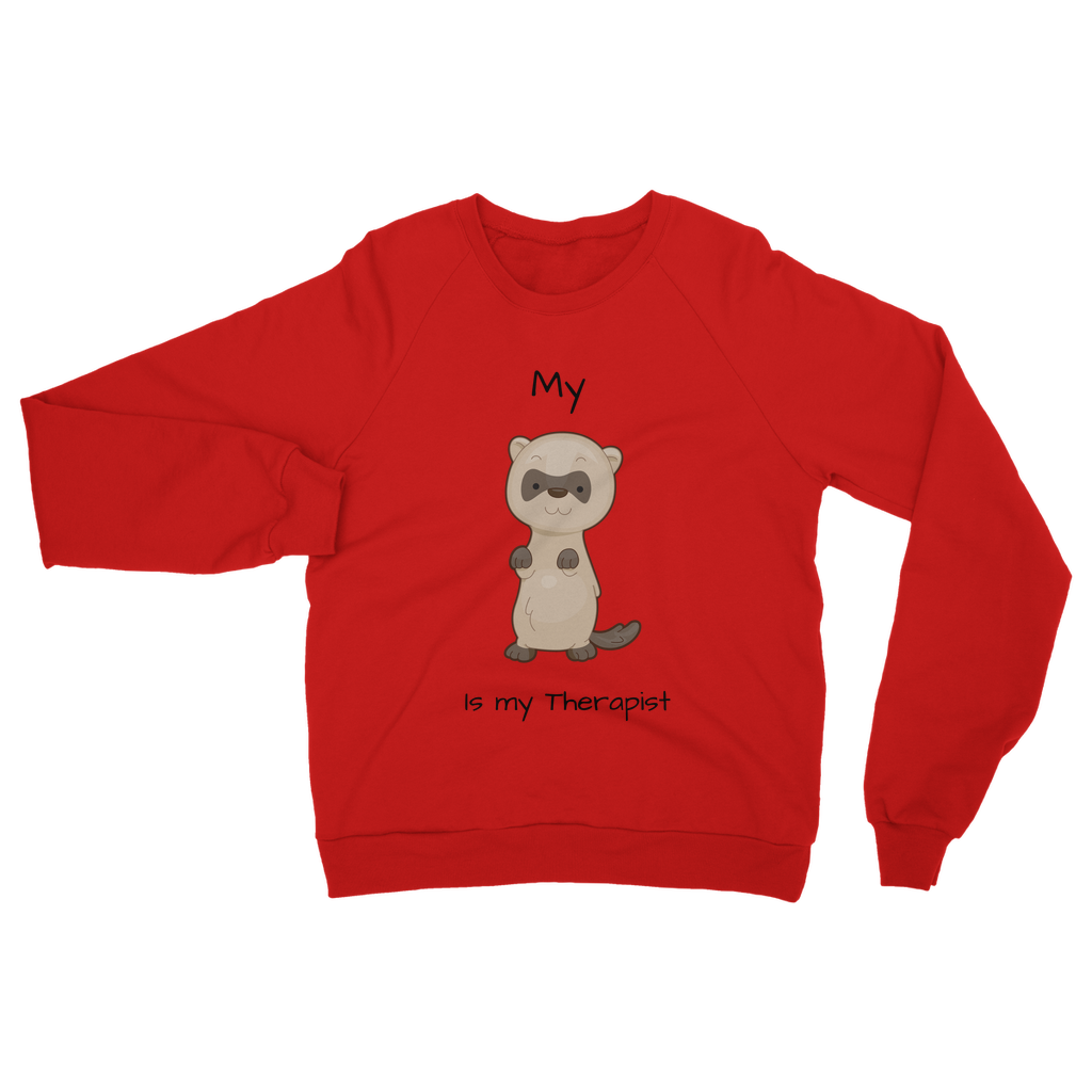 My Ferret is My Therapist (Black) Classic Adult Sweatshirt