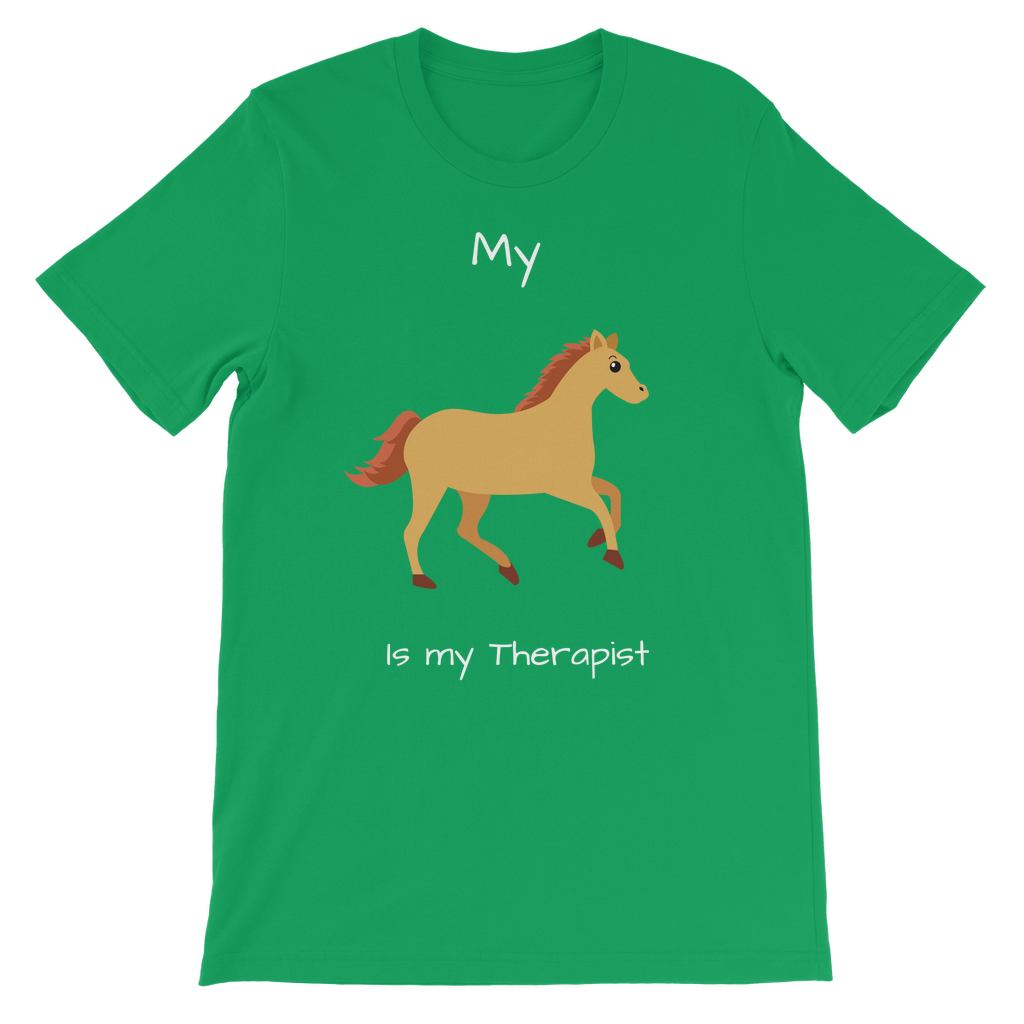 My Horse is My Therapist (White) Classic Kids T-Shirt