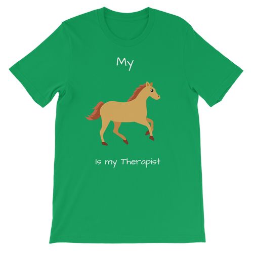 My Horse is My Therapist (White) Classic Kids T-Shirt