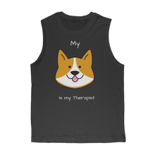 Load image into Gallery viewer, My Dog is My Therapist (White) Classic Adult Muscle Top