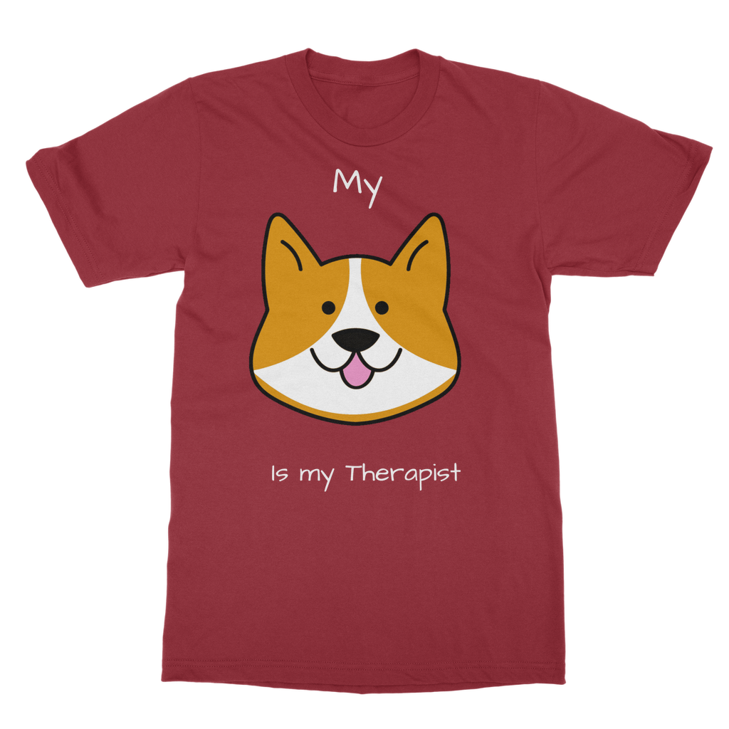 My Dog is My Therapist (White) Classic Adult T-Shirt