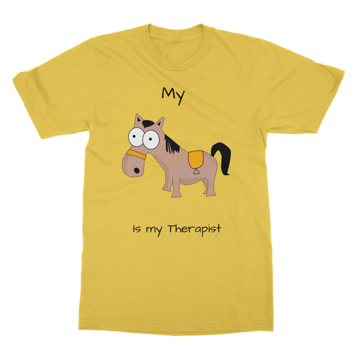 My Crazy Horse is My Therapist (Black) Classic Adult T-Shirt