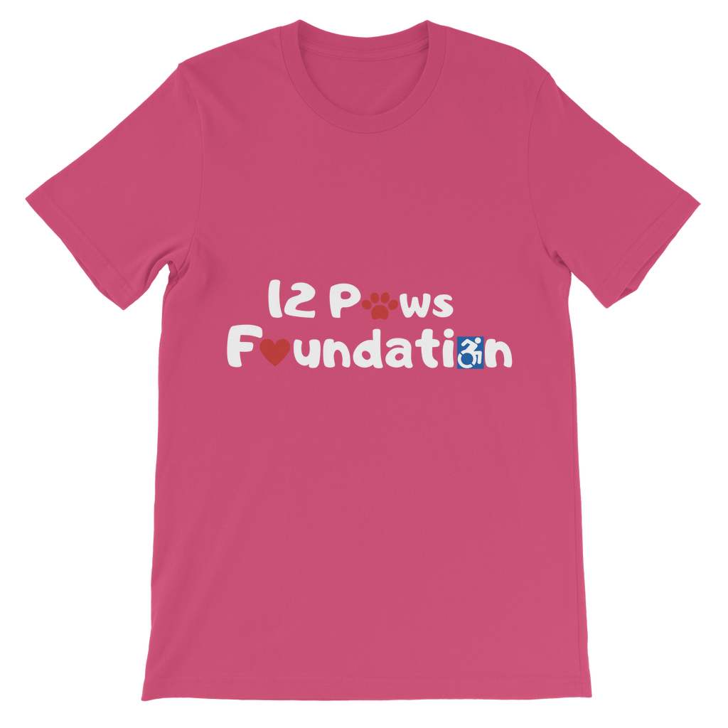 (White Lettering) 12 Paws Foundation Classic Kids T-Shirt