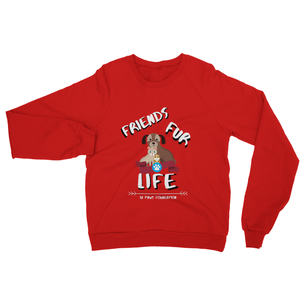 (White Lettering) Friends Fur Life Classic Adult Sweatshirt