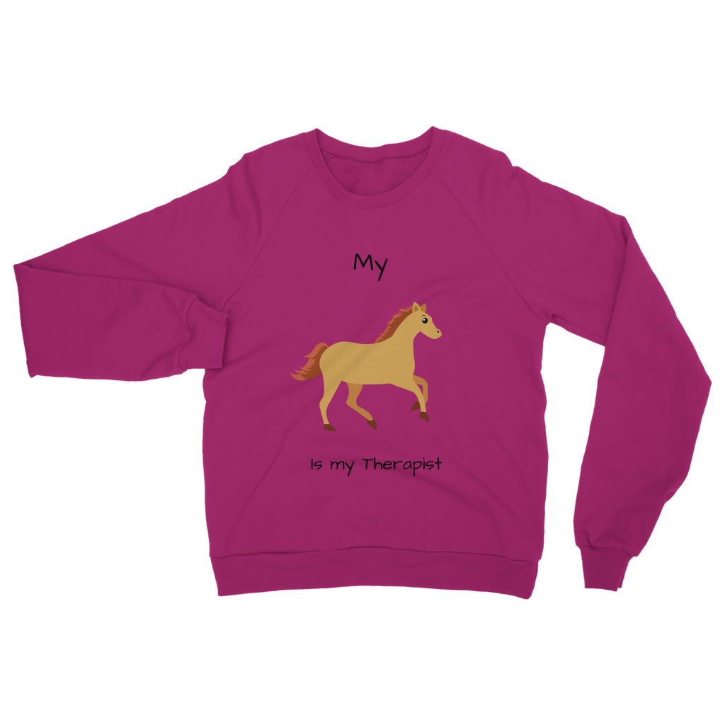 My Horse is My Therapist (Black) Classic Adult Sweatshirt