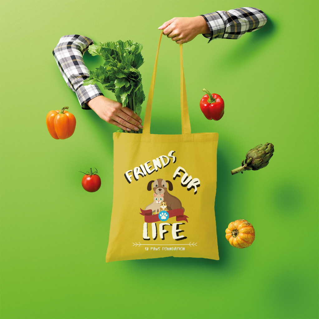 (White Lettering) Friends Fur Life Shopper Tote Bag