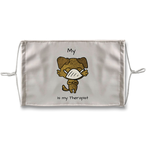 (Black) My ?? is My Therapist Sublimation Face Mask + 10 Replacement Filters