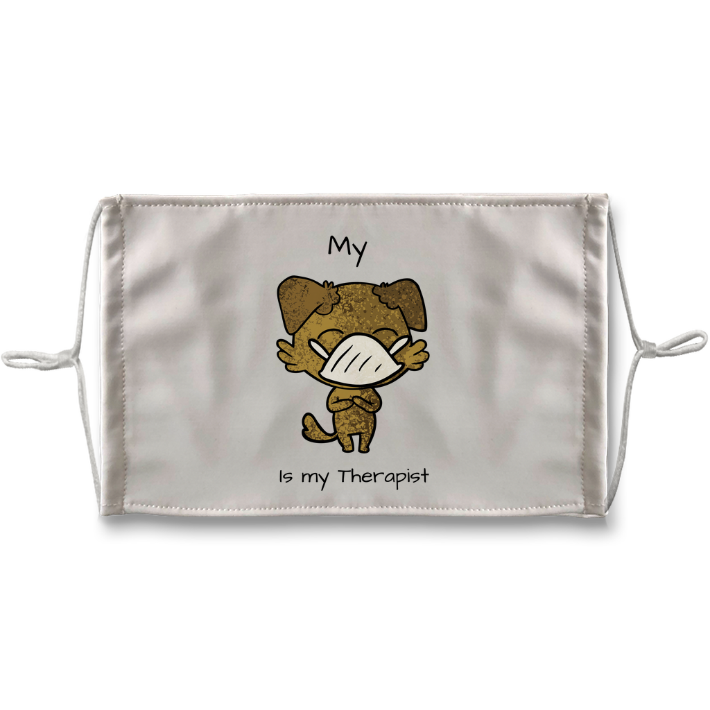 (Black) My ?? is My Therapist Sublimation Face Mask + 10 Replacement Filters