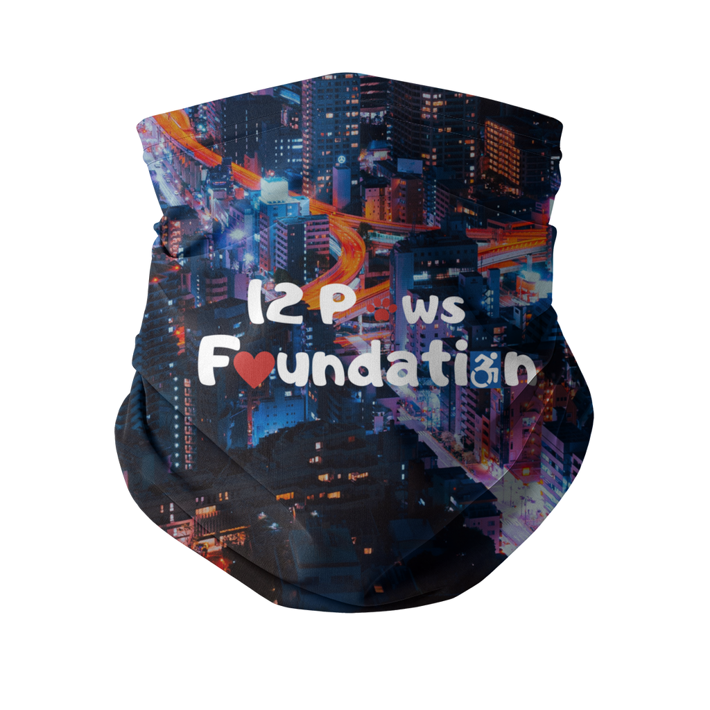 12 Paws Night Lights Pattern Sublimation Neck Gaiter