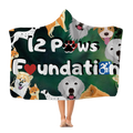 12 Paws Pattern Mask (Green) Classic Adult Hooded Blanket