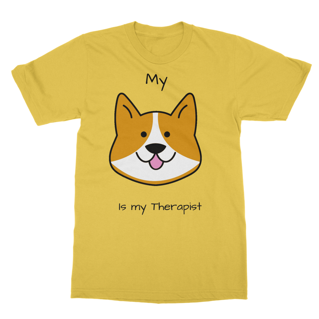 (Black) My Dog is my Therapist Classic Adult T-Shirt
