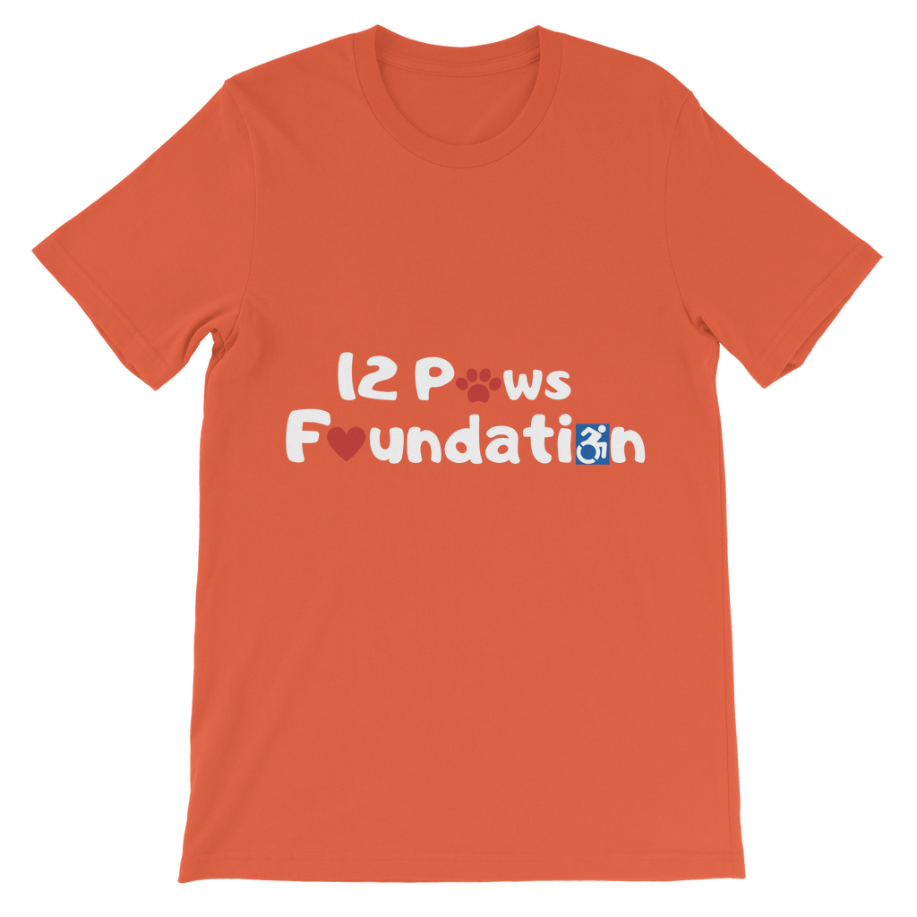 (White Lettering) 12 Paws Foundation Classic Kids T-Shirt