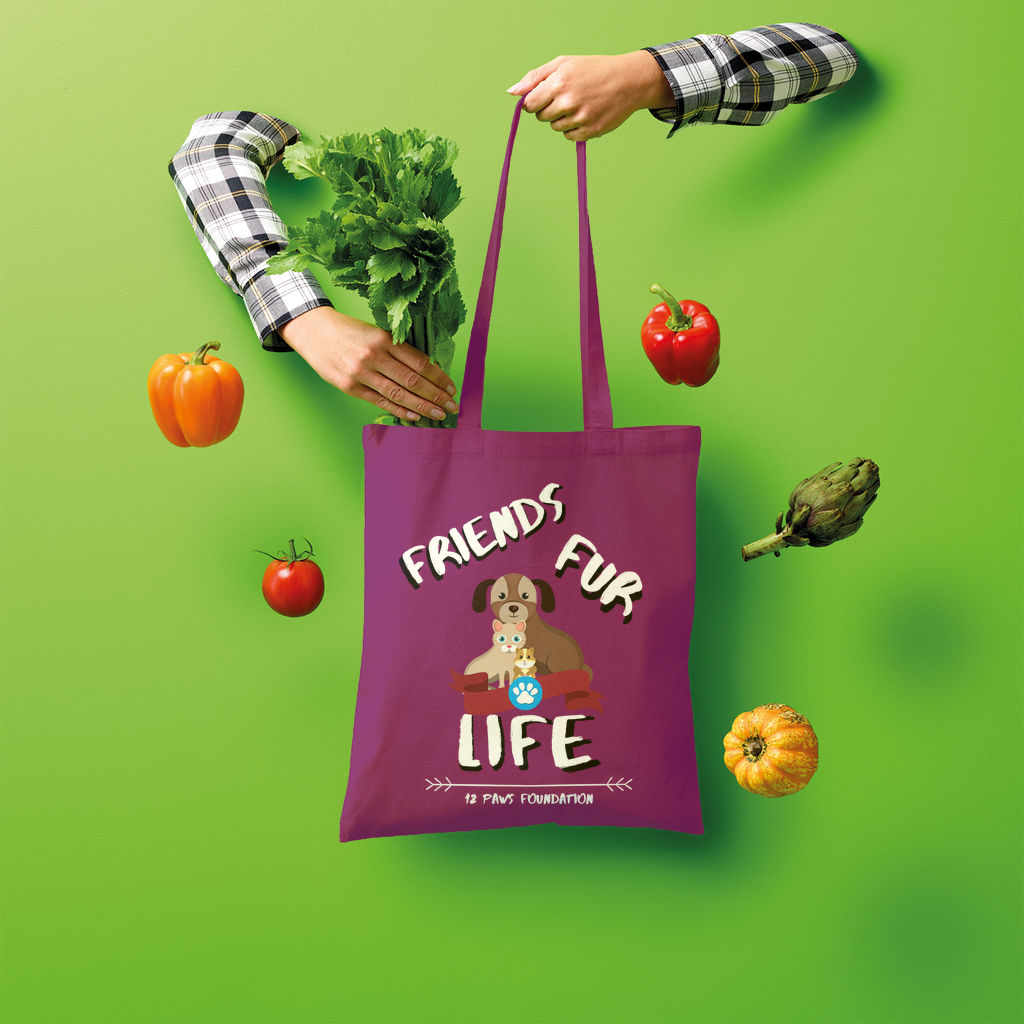 (White Lettering) Friends Fur Life Shopper Tote Bag
