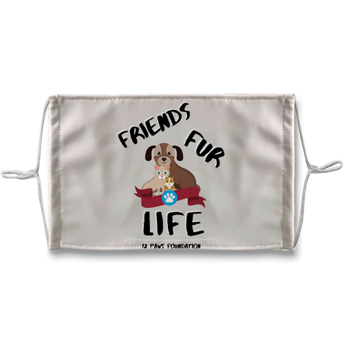 (Black Lettering) Friends Fur Life Sublimation Face Mask