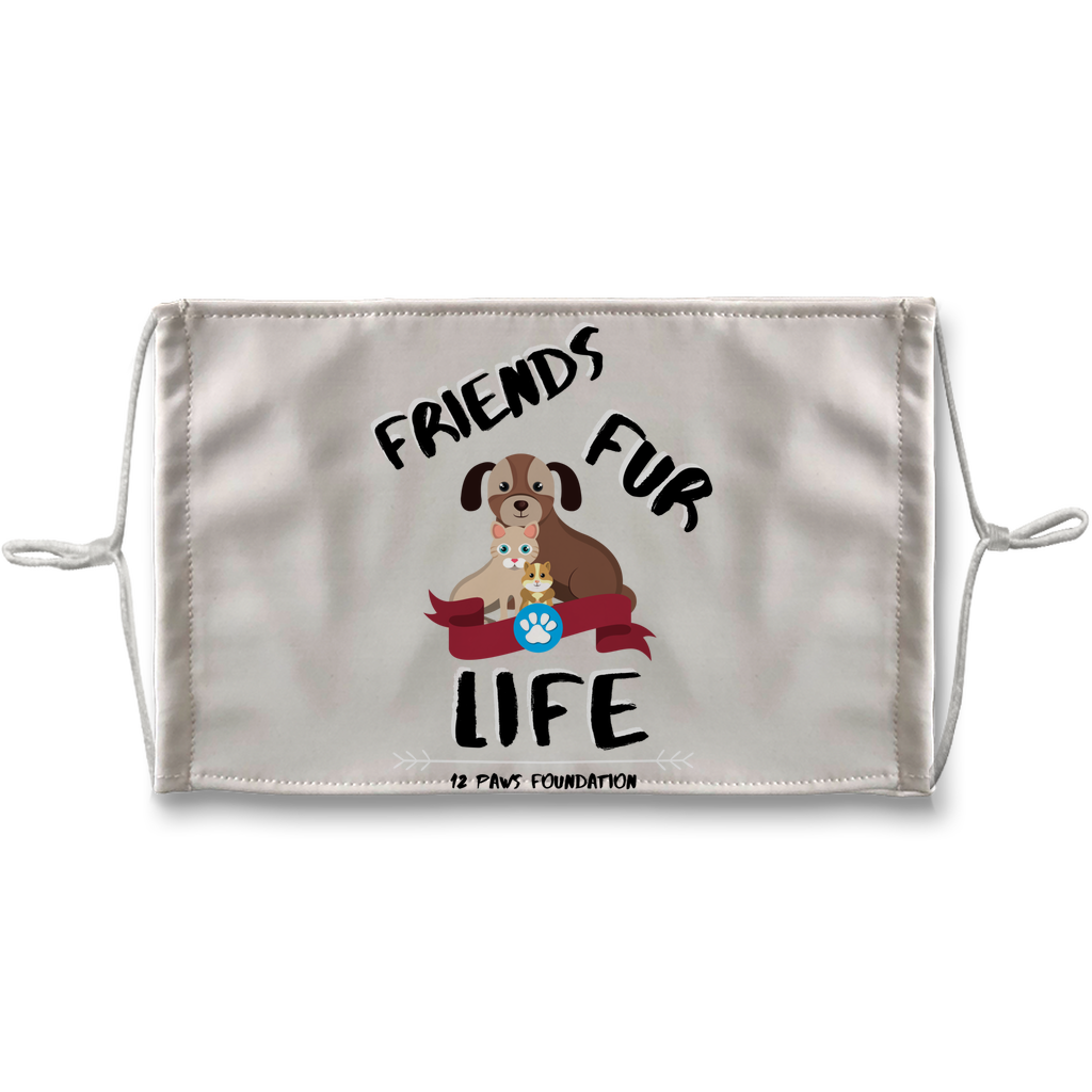 (Black Lettering) Friends Fur Life Sublimation Face Mask