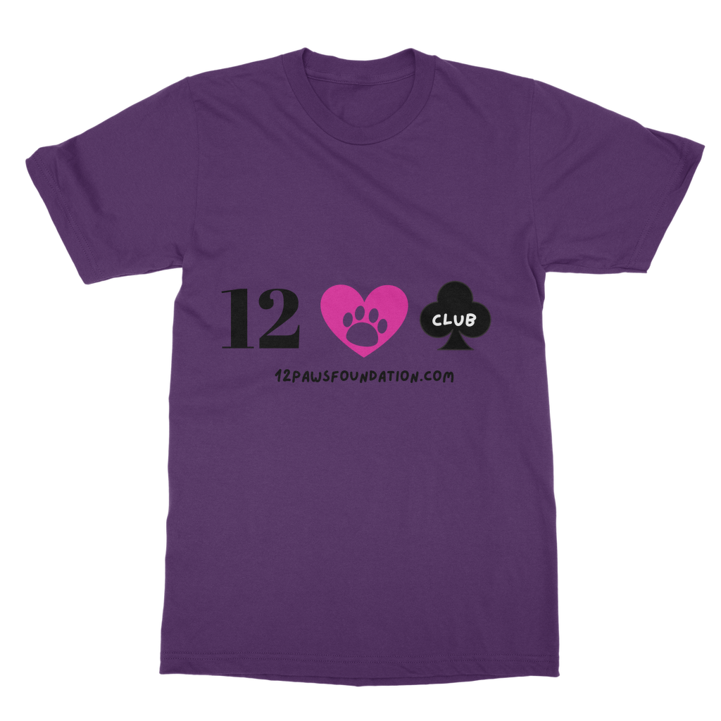 (Black Lettering) 12 Paws Club Classic Adult T-Shirt