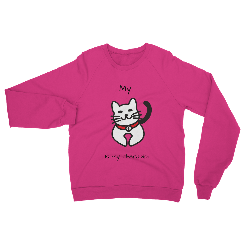 (Black) My Cat is My Therapist Classic Adult Sweatshirt