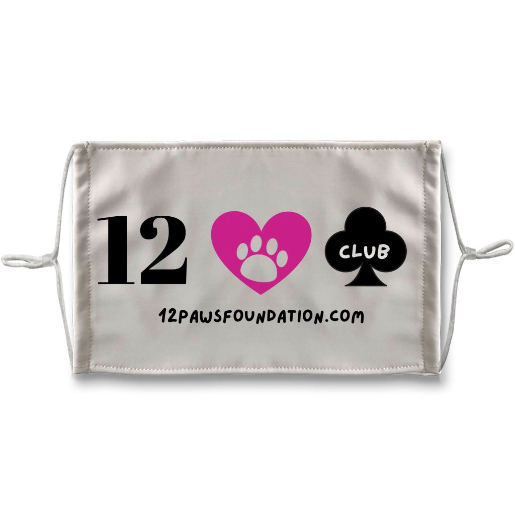 (Black Lettering) 12 Paws Club Sublimation Face Mask