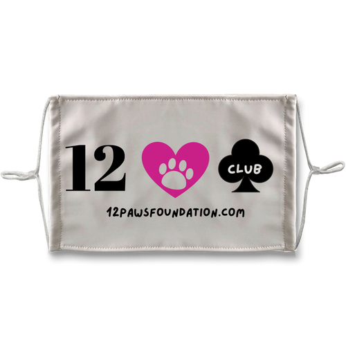 (Black Lettering) 12 Paws Club Sublimation Face Mask