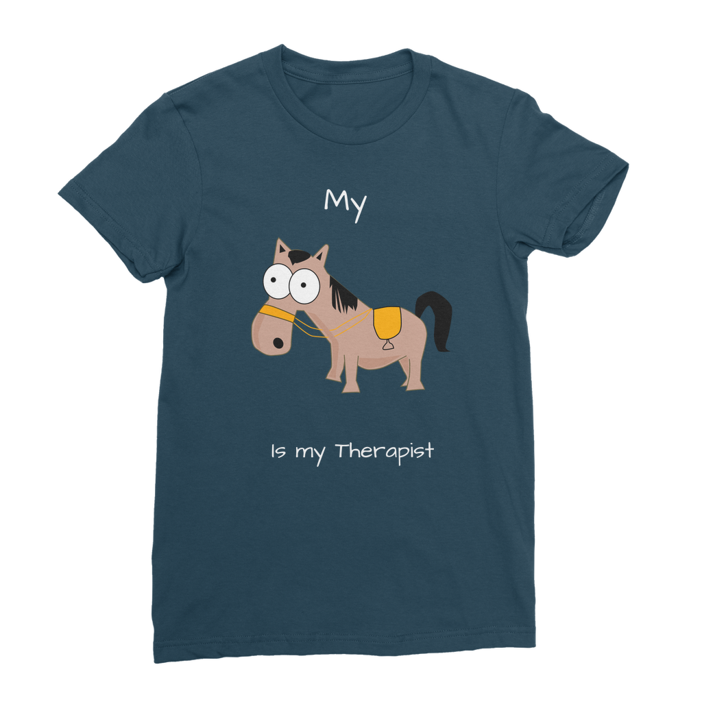 My Crazy Horse is my Therapist (White) Classic Women's T-Shirt