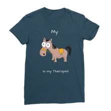 Load image into Gallery viewer, My Crazy Horse is my Therapist (White) Classic Women&#39;s T-Shirt