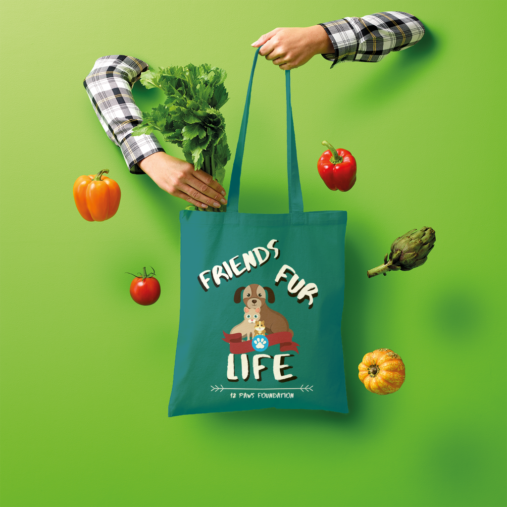 (White Lettering) Friends Fur Life Shopper Tote Bag