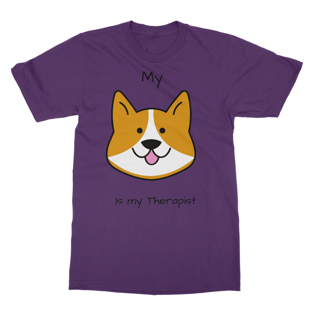 (Black) My Dog is my Therapist Classic Adult T-Shirt