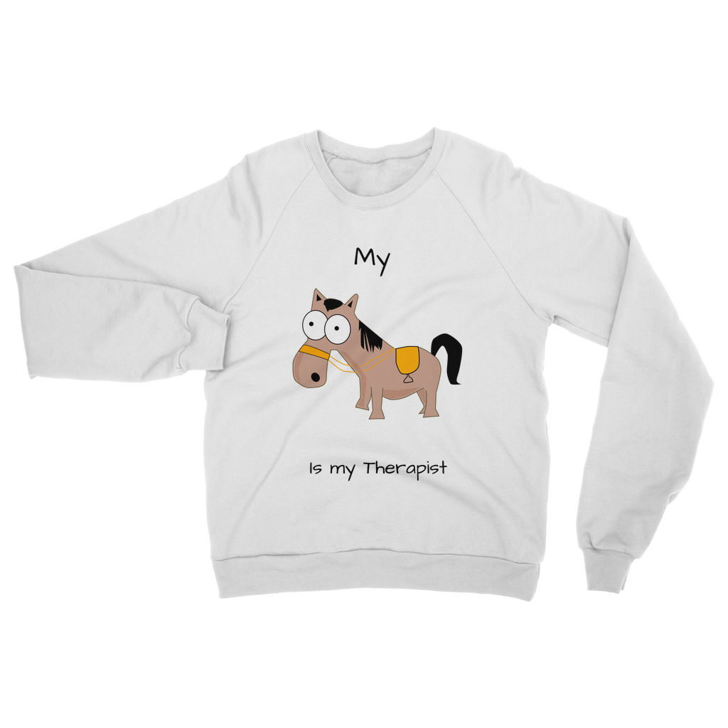 My Crazy Horse is My Therapist (Black) Classic Adult Sweatshirt