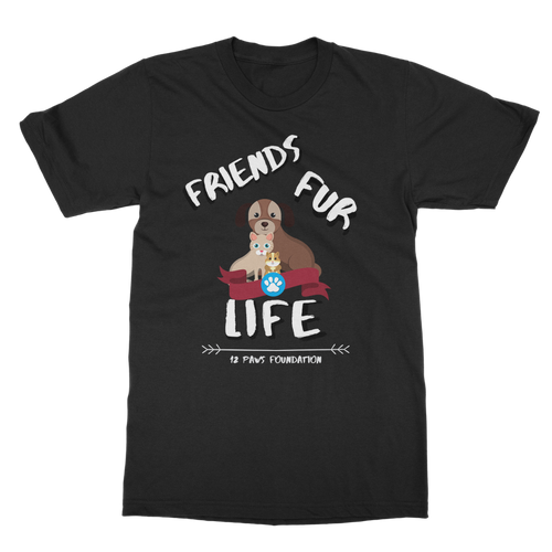 (White Lettering) Friends Fur Life Classic Adult T-Shirt