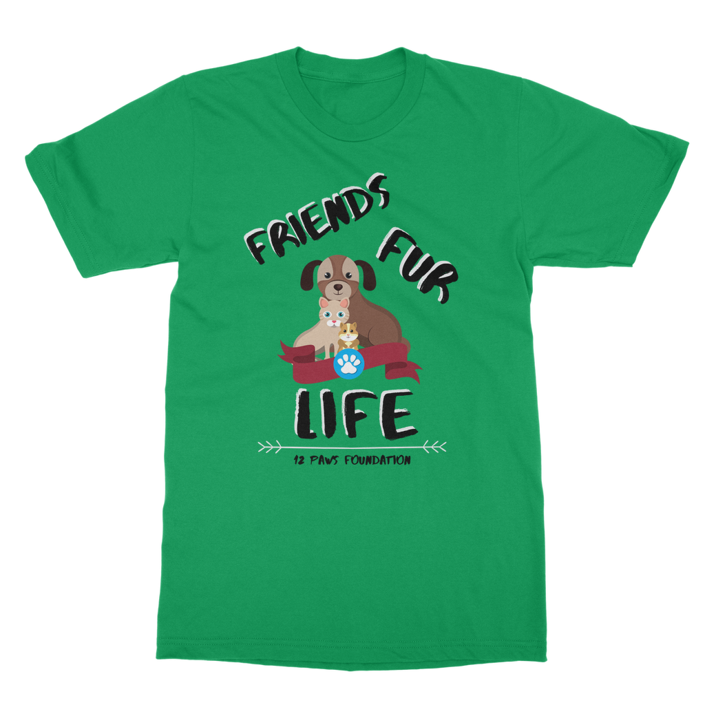 (Black Lettering) Friends Fur Life Classic Adult T-Shirt