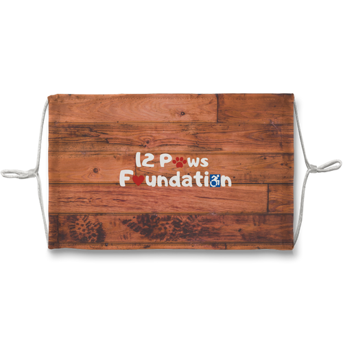 Knock on Wood 12 Paws Pattern Sublimation Face Mask + 10 Replacement Filters