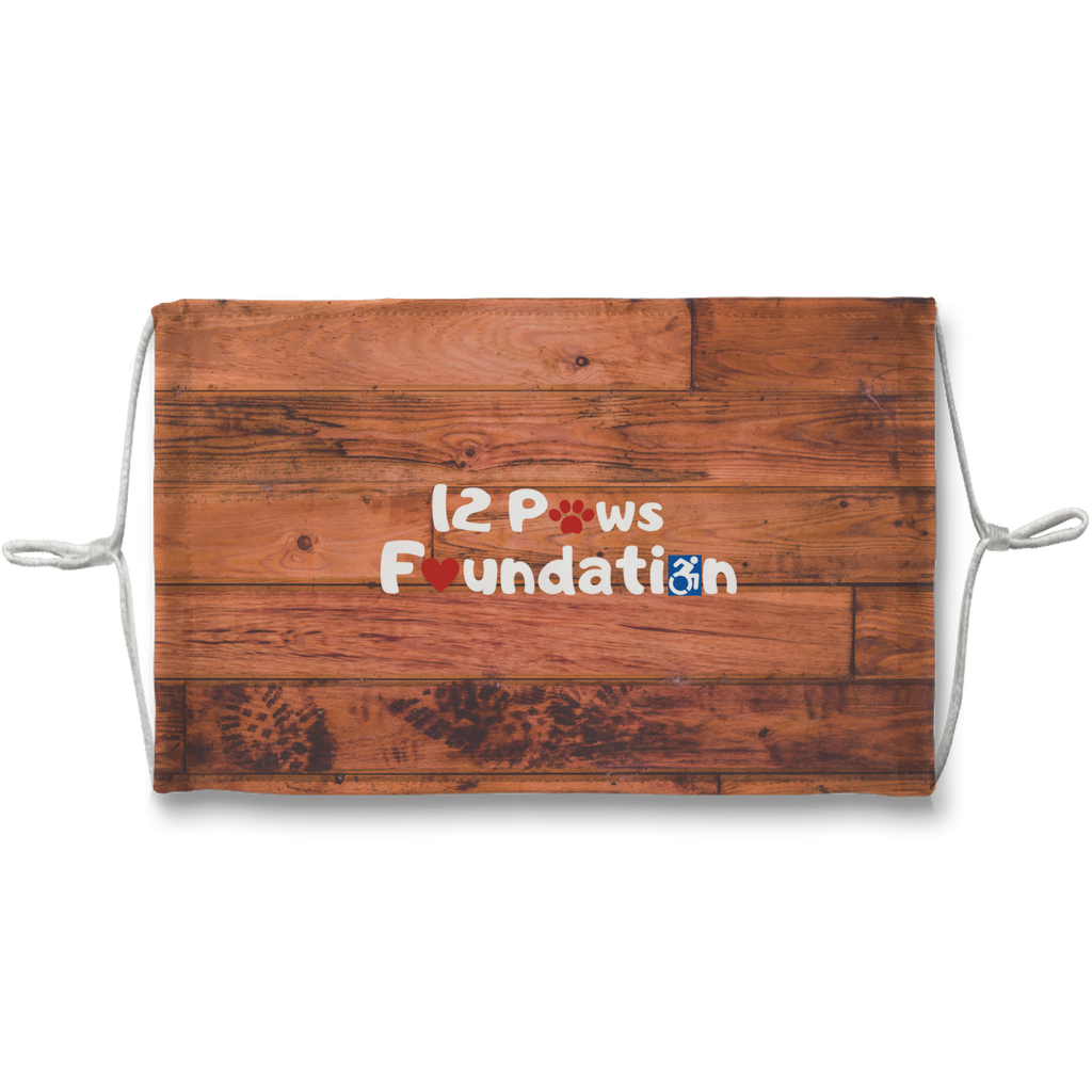 Knock on Wood 12 Paws Pattern Sublimation Face Mask + 10 Replacement Filters