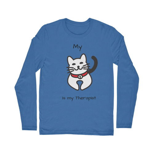 (Black) My Cat is My Therapist Classic Long Sleeve T-Shirt