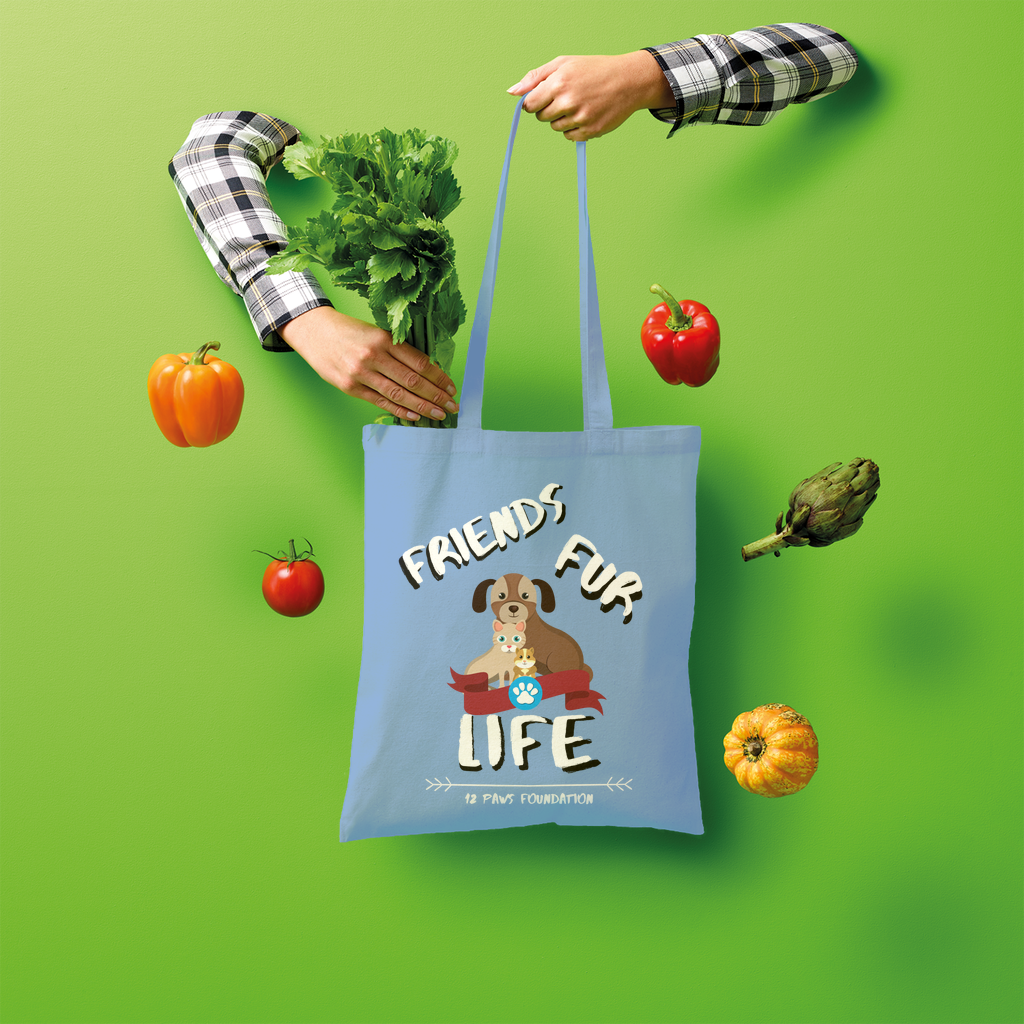 (White Lettering) Friends Fur Life Shopper Tote Bag