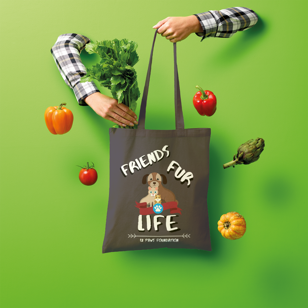 (White Lettering) Friends Fur Life Shopper Tote Bag
