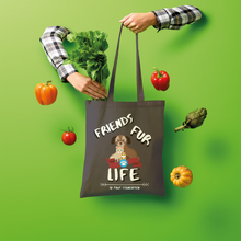 Load image into Gallery viewer, (White Lettering) Friends Fur Life Shopper Tote Bag