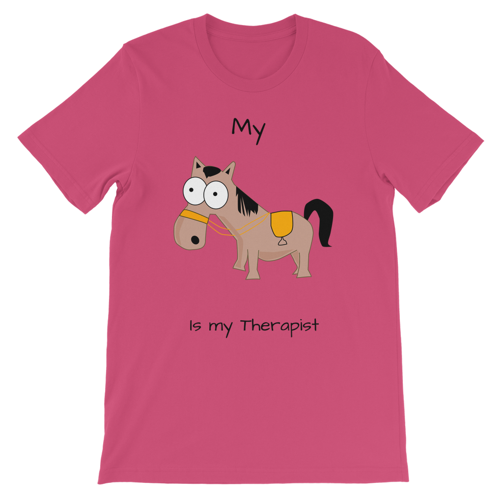 My Crazy Horse is My Therapist (Black) Classic Kids T-Shirt