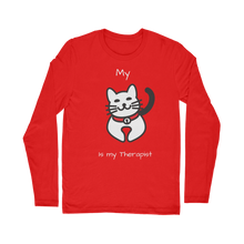Load image into Gallery viewer, My Cat is My Therapist (White) Classic Long Sleeve T-Shirt