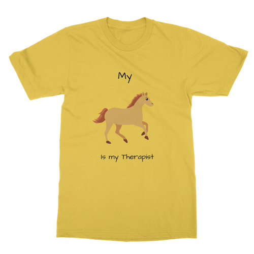 My Horse is My Therapist (Black) Classic Adult T-Shirt