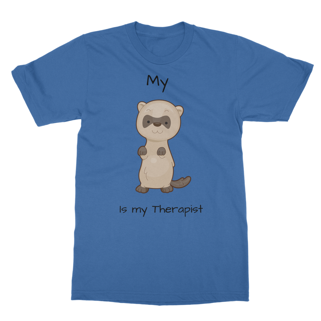 My Ferret is My Therapist (Black) Classic Adult T-Shirt