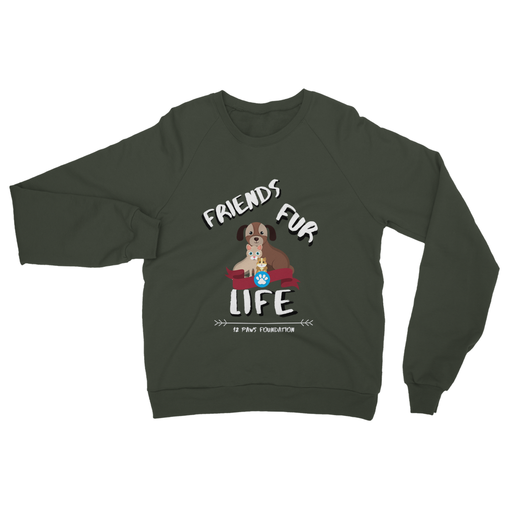 (White Lettering) Friends Fur Life Classic Adult Sweatshirt
