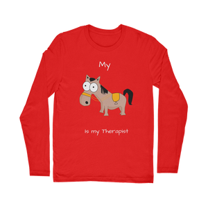 My Crazy Horse is my Therapist (White) Classic Long Sleeve T-Shirt