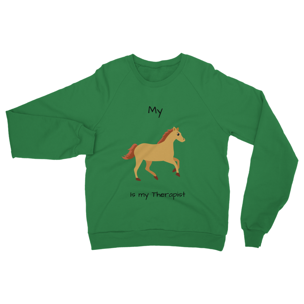 My Horse is My Therapist (Black) Classic Adult Sweatshirt