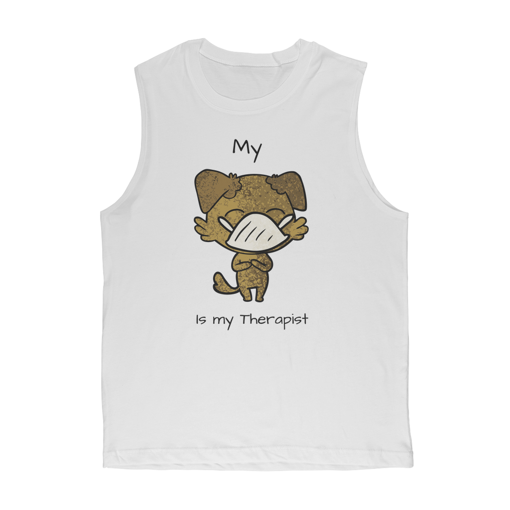 (Black) My ?? is My Therapist Classic Adult Muscle Top
